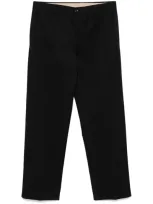 Pt Torino Mid-rise Tapered Chinos In Black