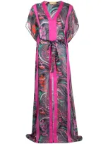 Pucci Printed Kaftan Dress In Pink