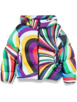 Pucci Iride-print Puffer Jacket In Violet