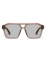 Quay Australia Soundcheck 48mm Gradient Aviator Sunglasses In Doe / Tan