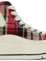 R13 Ssense Exclusive Red & Green Kurt High Top Sneakers In Red/green Plaid