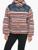 Rag & Bone Hooded Printed Joelle Sherpa Puffer Jacket In Multi