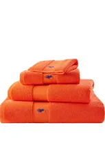 Ralph Lauren Polo Player Guest Towel In Orange