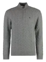 Ralph Lauren Wool And Cashmere Sweater In Fawn Grey Heather