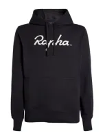 Rapha Embroidered-logo Hoodie In Black