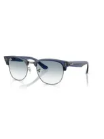 Ray Ban Clubmaster Reverse Sonnenbrillen Dunkelblau Transparent Fassung Blau Glas 51-21 In Blue