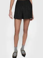 Rebecca Minkoff Zoe Pinstripe Pleated Wool Blend Skort In Pinstripes