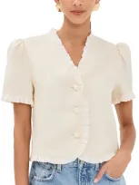 Reformation Bess Linen Top Sugar