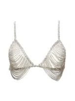 Retroféte Jetta Chain Bra In White Silver