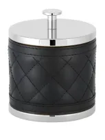 Riviere Quilted Round Box In Black