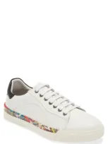 Robert Graham Sator Low Top Leather Sneaker In White