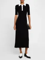 Rosetta Getty Polo Shirt Dress In Black/white