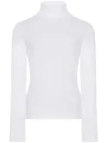 Rosetta Getty Snap Turtleneck Top In White