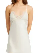 Rya Collection Serena Lace Trim Charmeuse Chemise In White