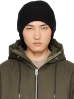 Sacai Black 's' Mohair Beanie In 001 Black