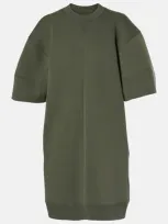 Sacai Minikleid Sponge Aus Jersey Und Twill In Green