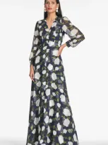 Sachin & Babi Penny Floral-print Gown In Blue