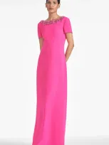 Sachin & Babi Shiloh Gown In Electric Pink