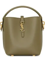 Saint Laurent Mini Le 37 Bucket Bag In Green