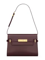 Saint Laurent Small Manhattan Shoulder Bag In Burgundy