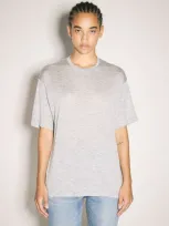 Saint Laurent Wool And Silk T-shirt In Gray