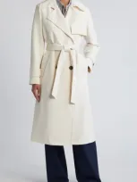 Sam Edelman Double Breasted Belted Trench Coat In Modern Ivory