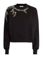 Sandro Embellished Sweatshirt In Black