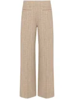 Sandro Wide-leg Tweed Trousers In 中性色