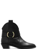 See By Chloé Black Leather Western Cowboy Boots