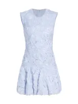 Simkhai Women's Vallan Organza Bubble-hem Minidress In Blue Haze