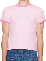 Sky High Farm Workwear Pink 'farm Girl' Ringer T-shirt