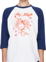 Sky High Farm Workwear White & Navy Mindblown Baseball T-shirt