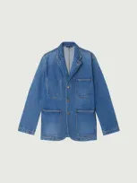 Soeur Womens Bleu Charlize Patch-pocket Denim Jacket In Ble01 Bleu