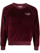 Sporty And Rich Logo-embroidered Long-sleeve Sweatshirt In Rot