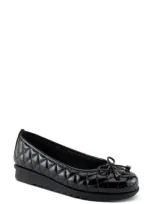 Spring Step Ballequina Quilted Loafer In Black Patent