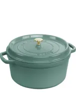 Staub Round Cocotte In Green