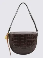 Stella Mccartney Brown Faux Leather Frayme Shoulder Bag