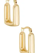 Stone And Strand Squared Off Huggie Earrings In 14k Yellow Gold