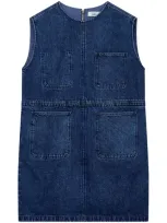 Studio Tomboy Sleeveless Drawstring Dress In Blue