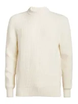 Sunspel Merino Mariner Sweater In White