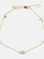 Sydney Evan Shells 14kt Gold Chain Bracelet With Diamonds And Freshwater Pearls