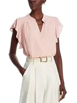 T Tahari Pleated Top In Paradise Pink