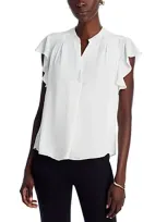 T Tahari Pleated Top In White Star