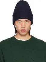 The Elder Statesman Navy Parker Beanie In 410 Navy