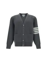 Thom Browne Cardigan In Med Grey