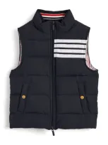 Thom Browne Kids' Stripe-print Down Gilet In 415 Navy