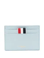 Thom Browne Grosgrain-tab Leather Cardholder In Blue