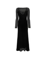 Tom Ford Lurex Crochet Maxi Dress In Black