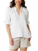 Tommy Bahama Coastalina Shell Beaded Top In White