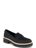 Toms Cara Platform Penny Loafer In Black